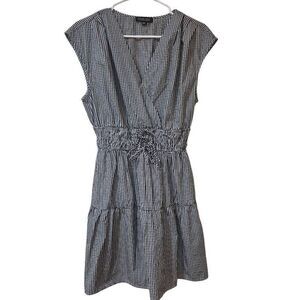 Rachel Zoe Women's Black & White Gingham Cotton Dress w Pockets & Sleeveless